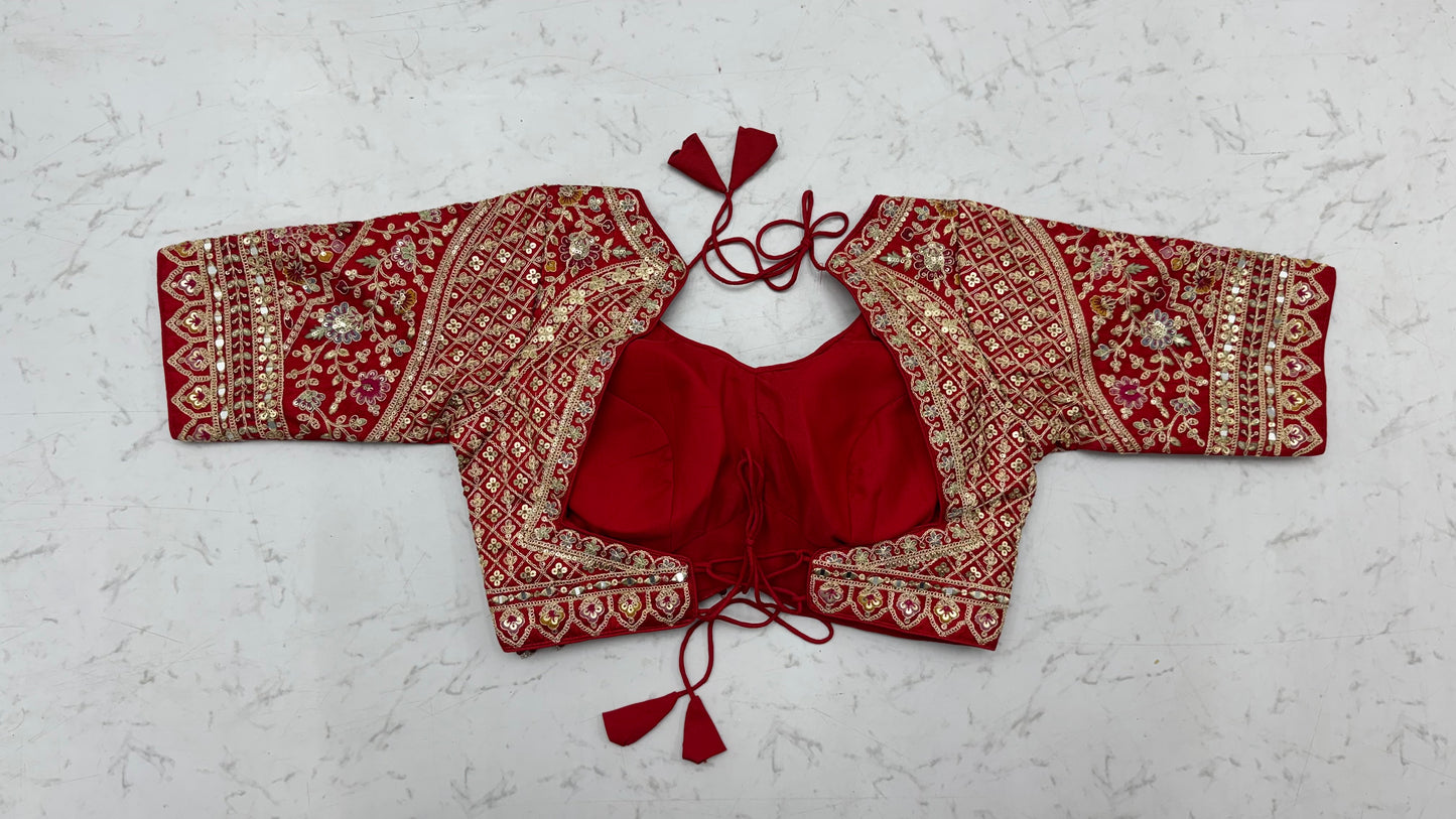 The Pichwai Red Royal Heritage Embroidered Bridal Lehenga Choli