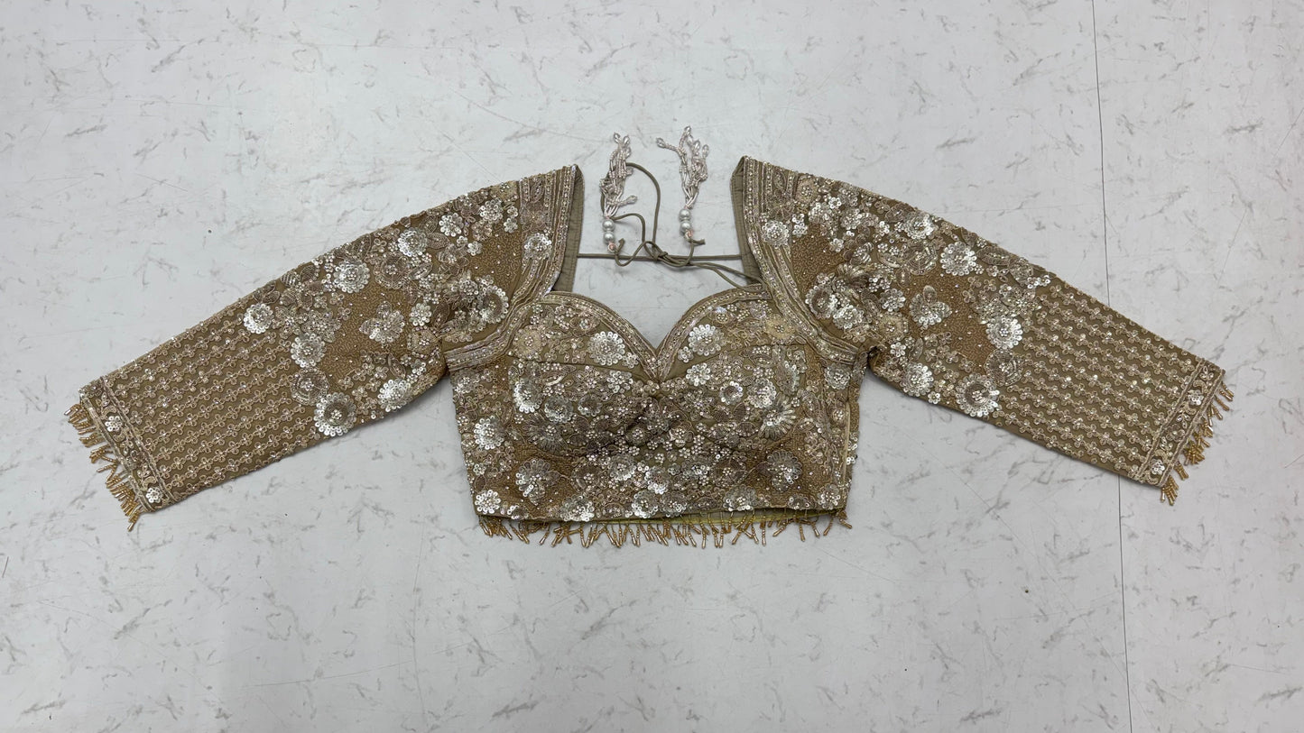 The Golden Hour Antique Gold Heavily Embellished Bridal Lehenga Choli