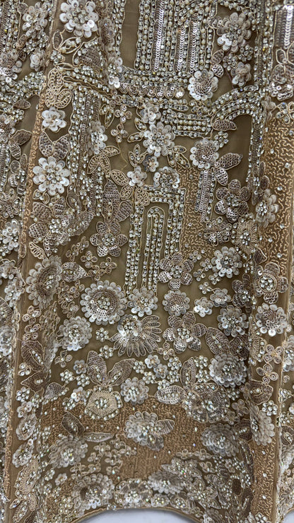 The Golden Hour Antique Gold Heavily Embellished Bridal Lehenga Choli
