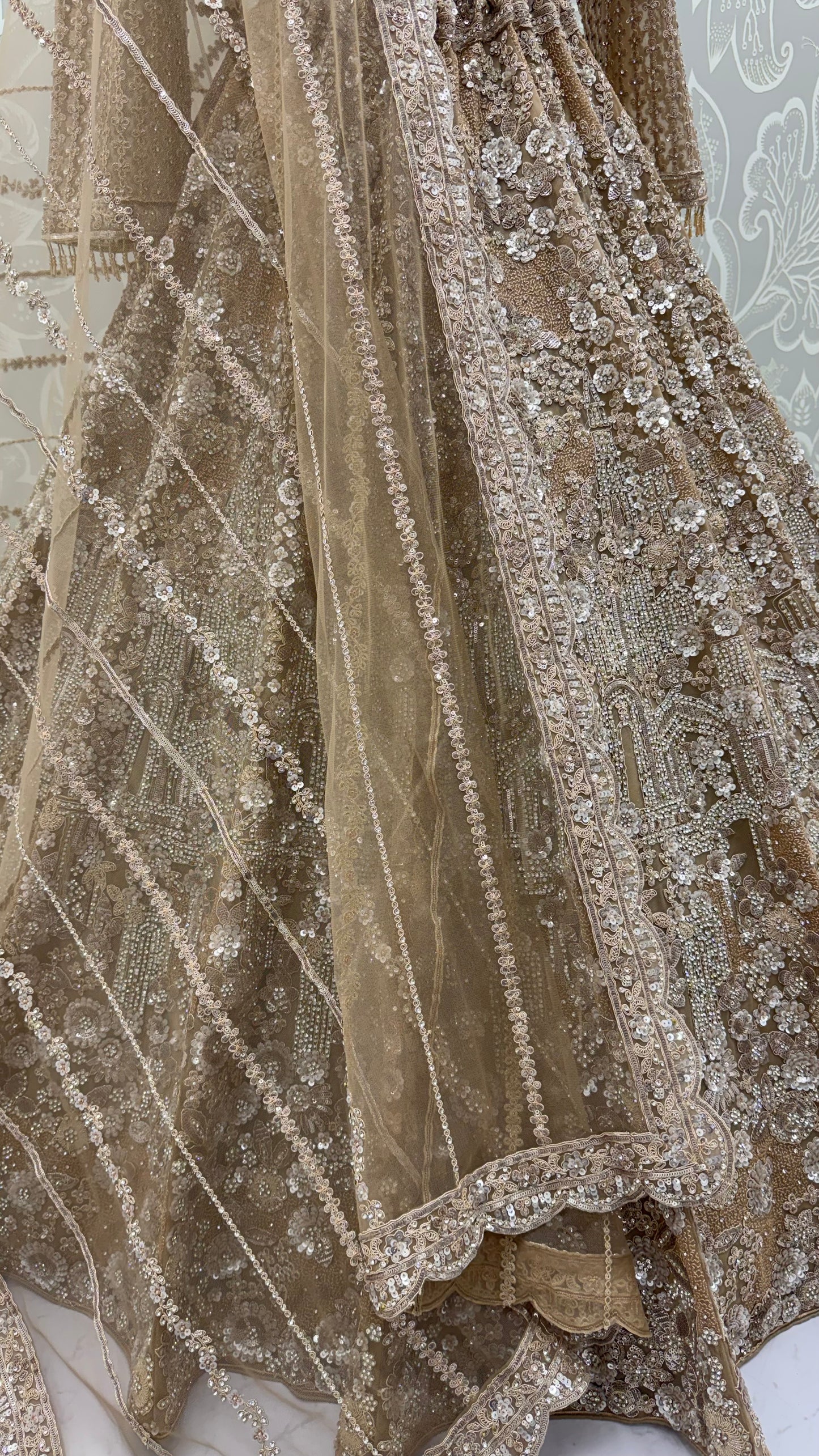 The Golden Hour Antique Gold Heavily Embellished Bridal Lehenga Choli