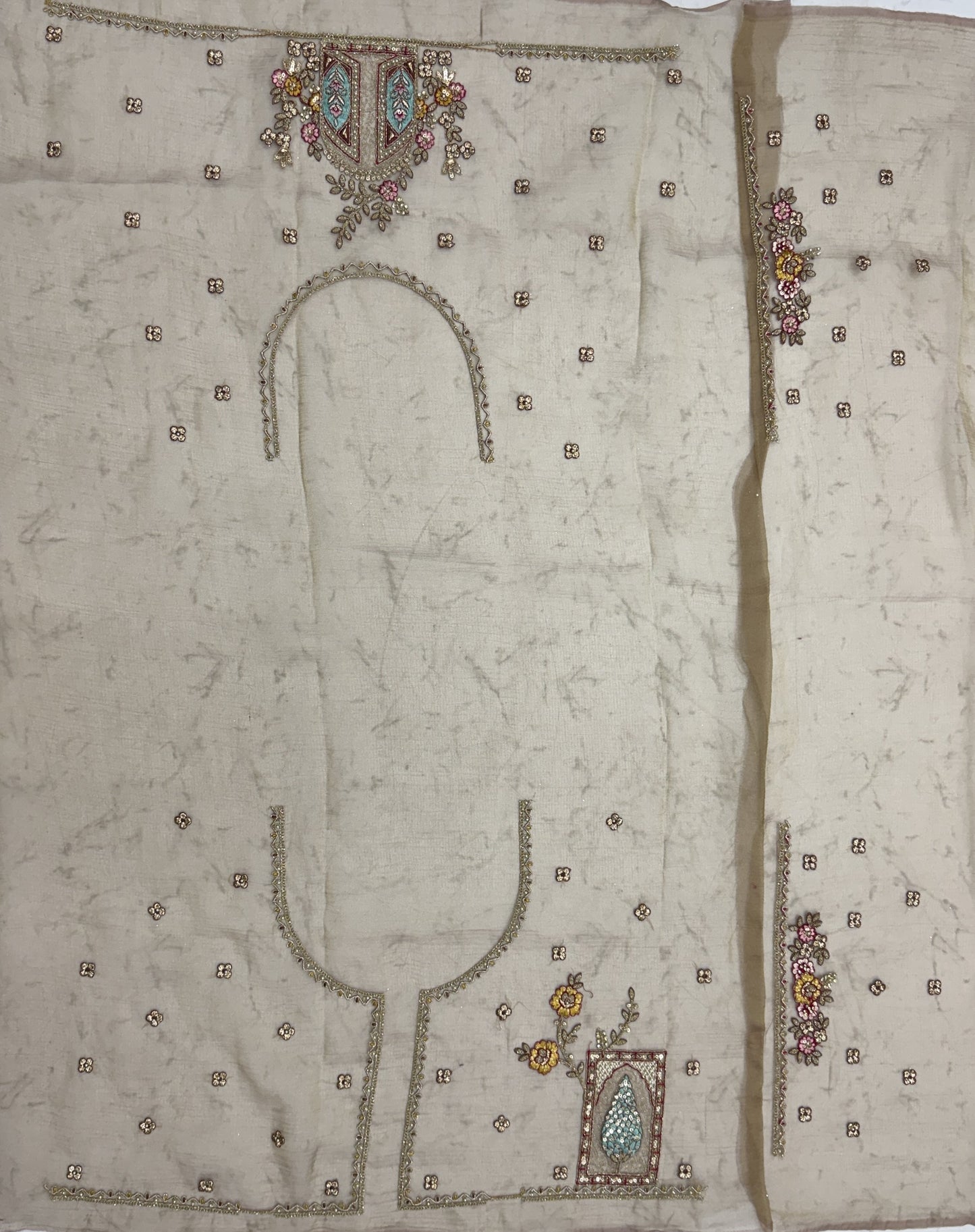 Dusty Rose Designer Saree with Patch Embroidery, Dori Work, Zari and Zircon Diamond Embellishments