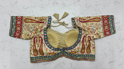 Elegant Ivory Detailing Work Saree with Traditional Embroidered Border
