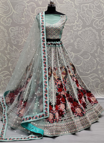 Beautifully designed and Perfect Matching Designer Lehengacholi Blue